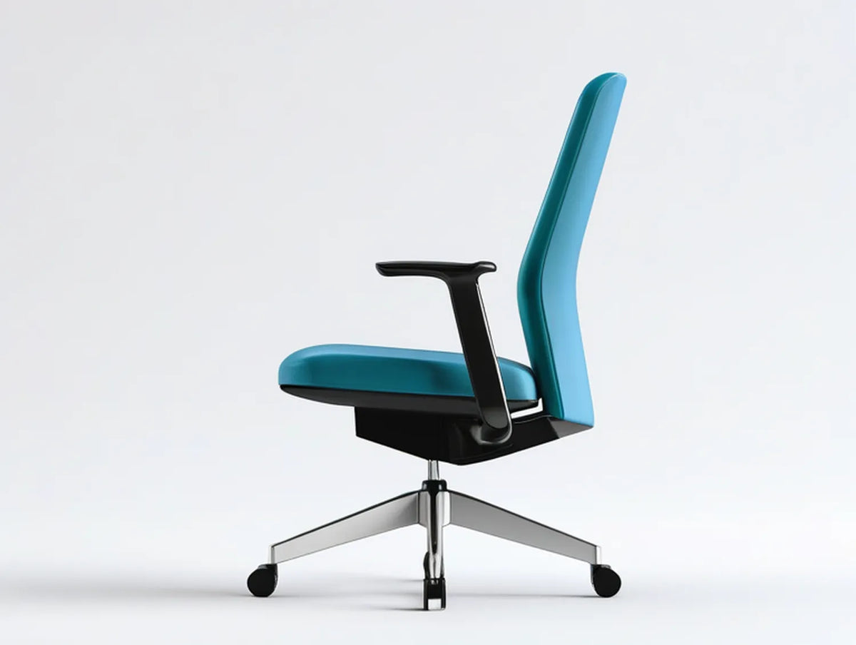 Teal Blue High-Back Swivel Office Chair, 25.6 x 25.6 x 41.3-45.3 in